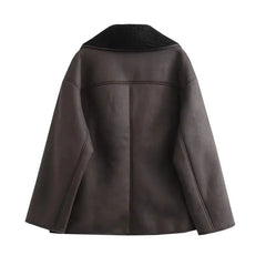 MUJER 2025 Woman Thick Faux Leather Jackets for Women Autumn