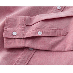2024 Spring Pink Shirts For Men Casual Slim Fit 100%