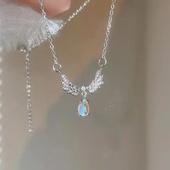 Sweet Pink Bow Necklace Ladies Fashion Sparkling Rhinestone Star