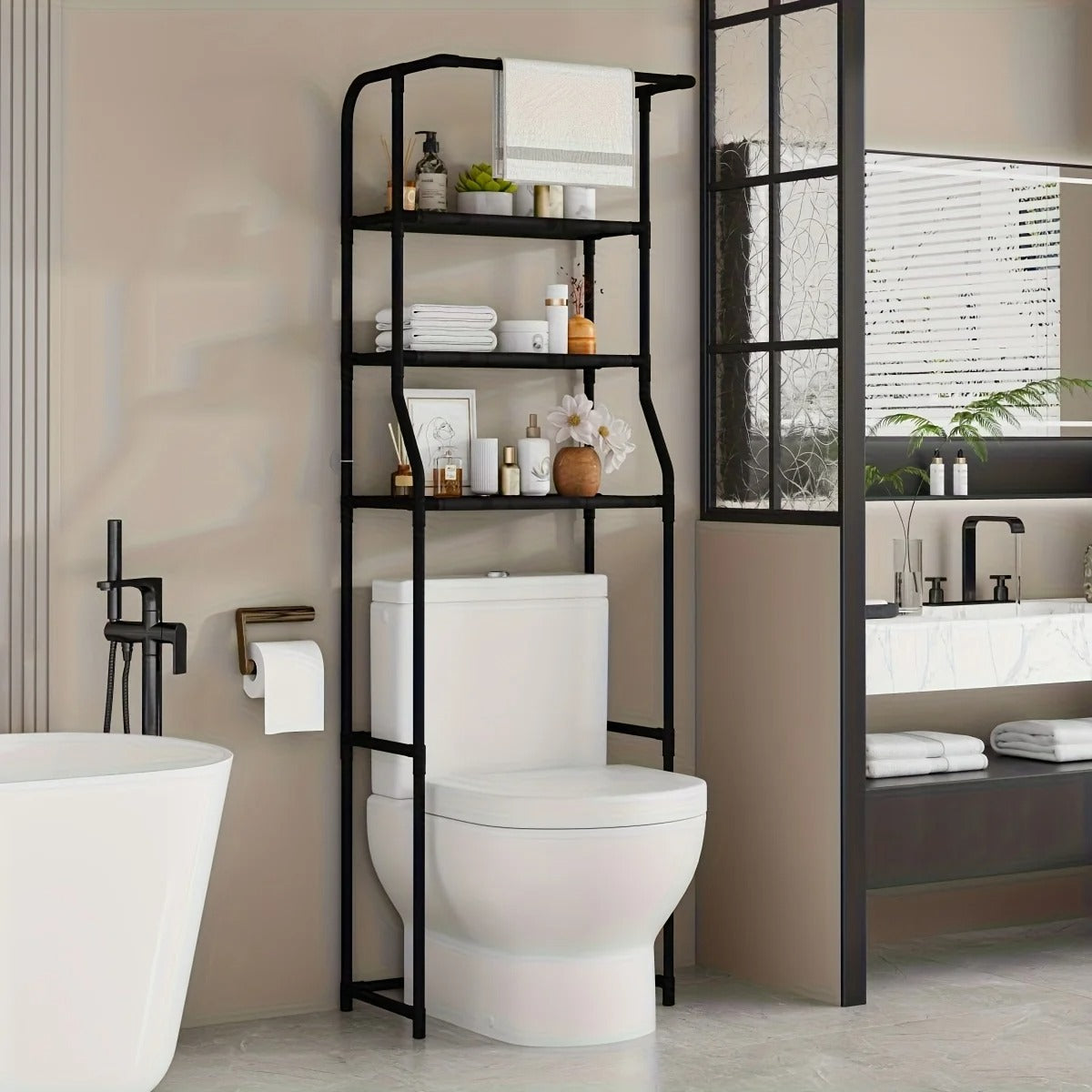 Bathroom Toilet & Balcony Washing Machine Storage Rack