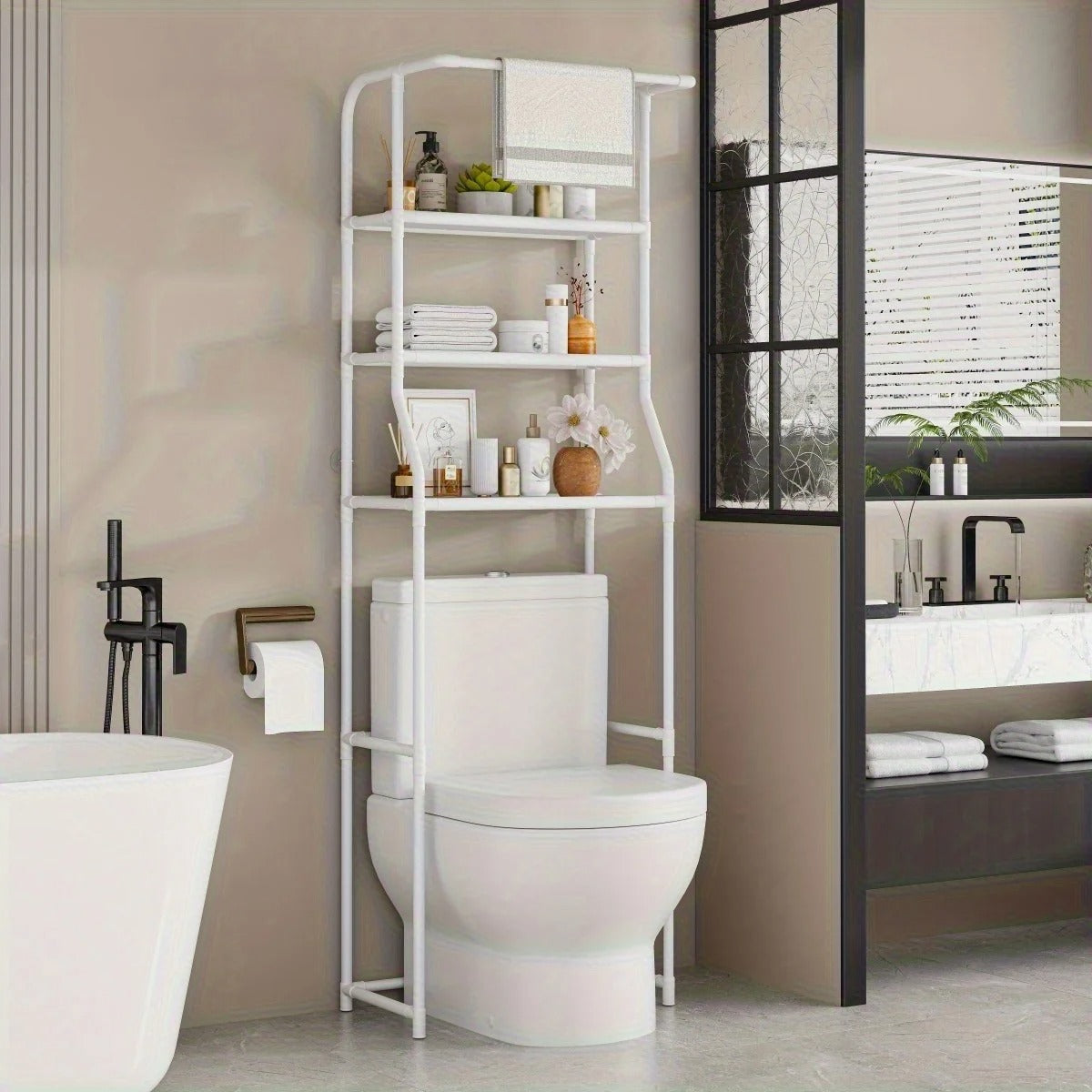 Bathroom Toilet & Balcony Washing Machine Storage Rack