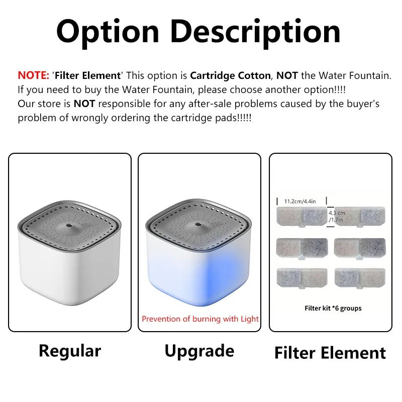 3L Cat Water Fountain Auto Recirculate Filter Large Capacity