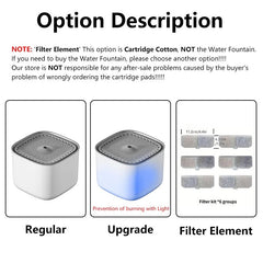 3L Cat Water Fountain Auto Recirculate Filter Large Capacity