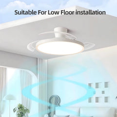 Jelena Invisible Fan Light with 3 Retractable Blades Bedroom Living Room