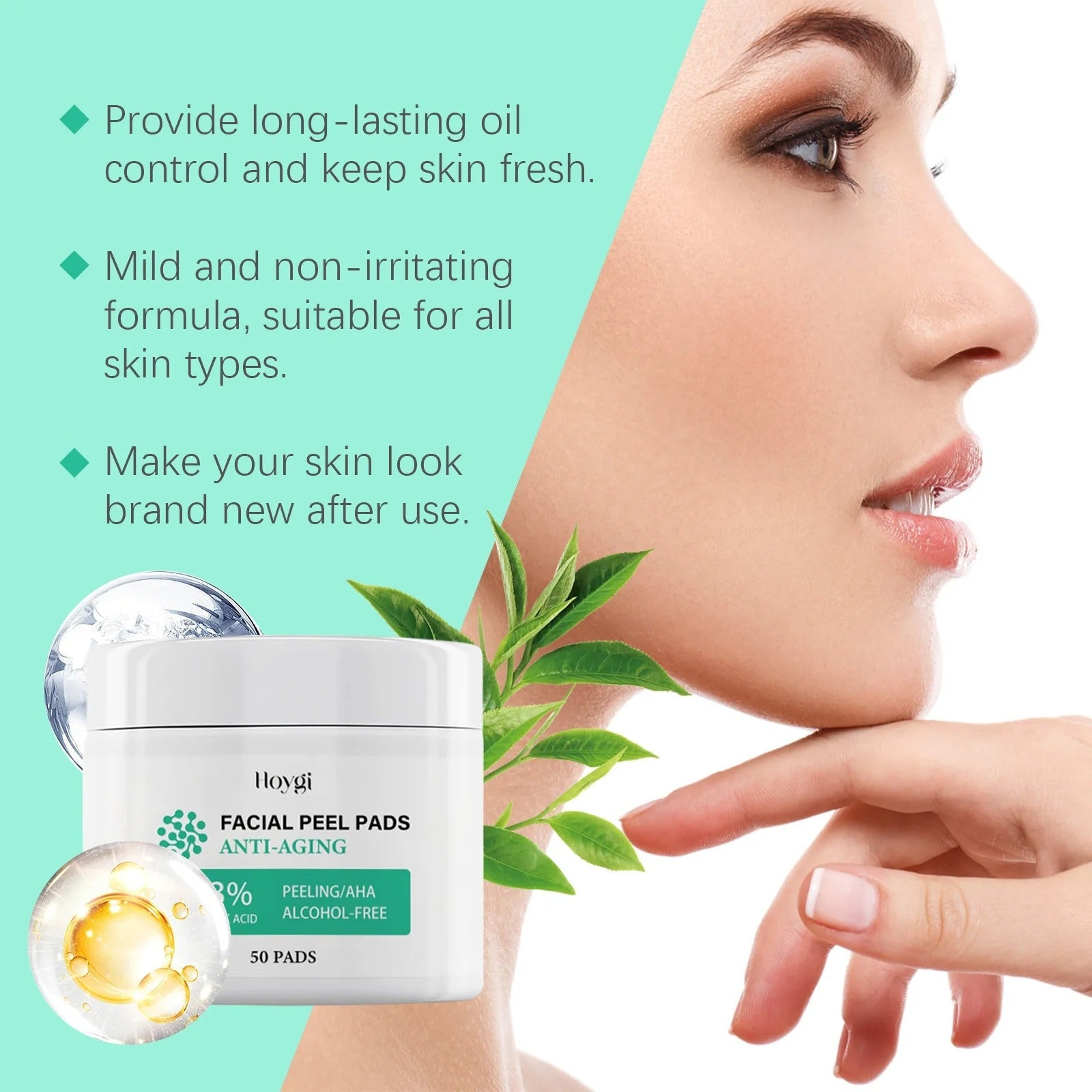 Glycolic Acid Cotton Pads Shrink Pores Blackhead Removal Oil