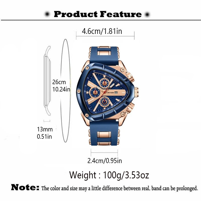 Unique Sports Men Watch High Quality Silicone Strap Auto