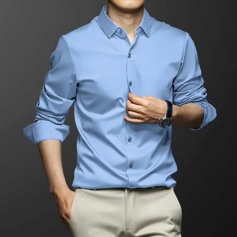 Long Sleeve Dress Shirts For Male Slim Social Business Blouse